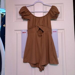 Brown Cut Out Romper
